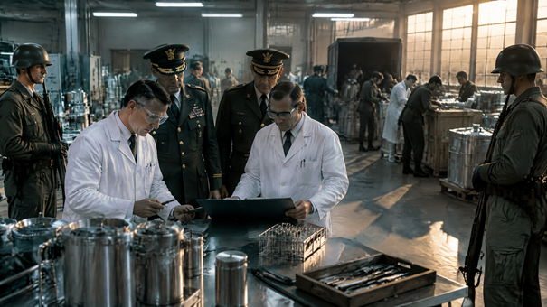 Programa ofensivo de armas biológicas dos Estados Unidos, com pesquisa e estocagem de agentes como antraz, tularemia, botulismo e febre amarela em Fort Detrick.